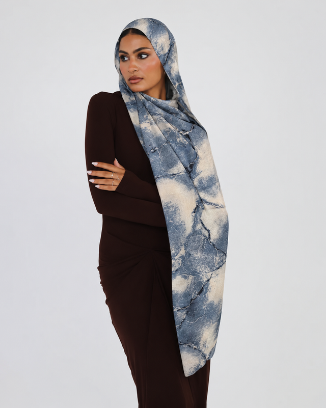Blue Marbled Modal Hijab