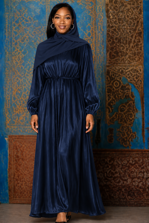Blue Organza Open Abaya