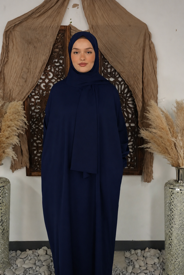 Navy Wrap One Piece Salah Prayer Outfit by Urban Modesty