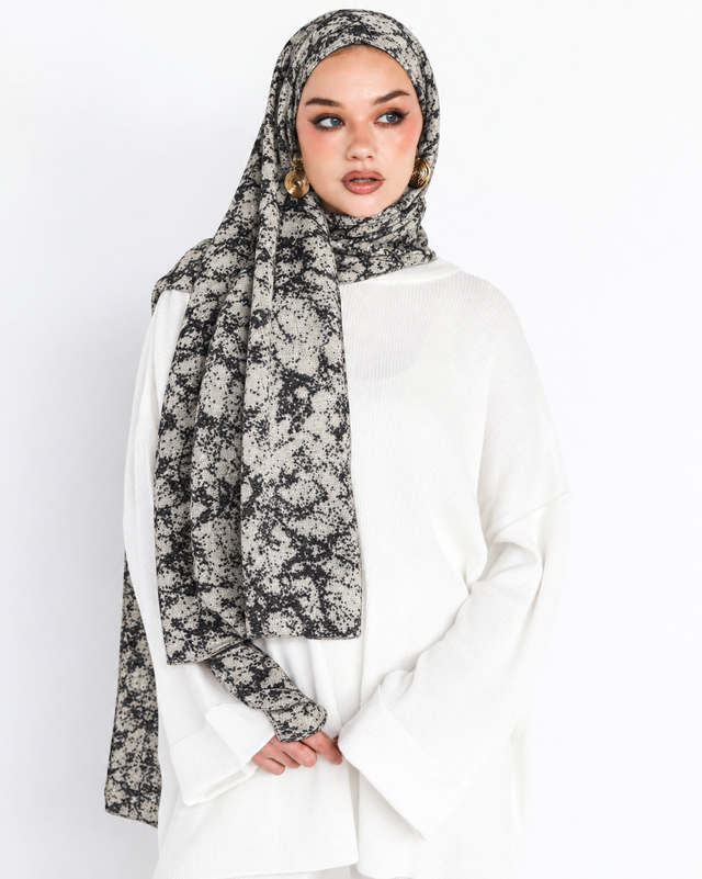 Black and White Modal Hijab