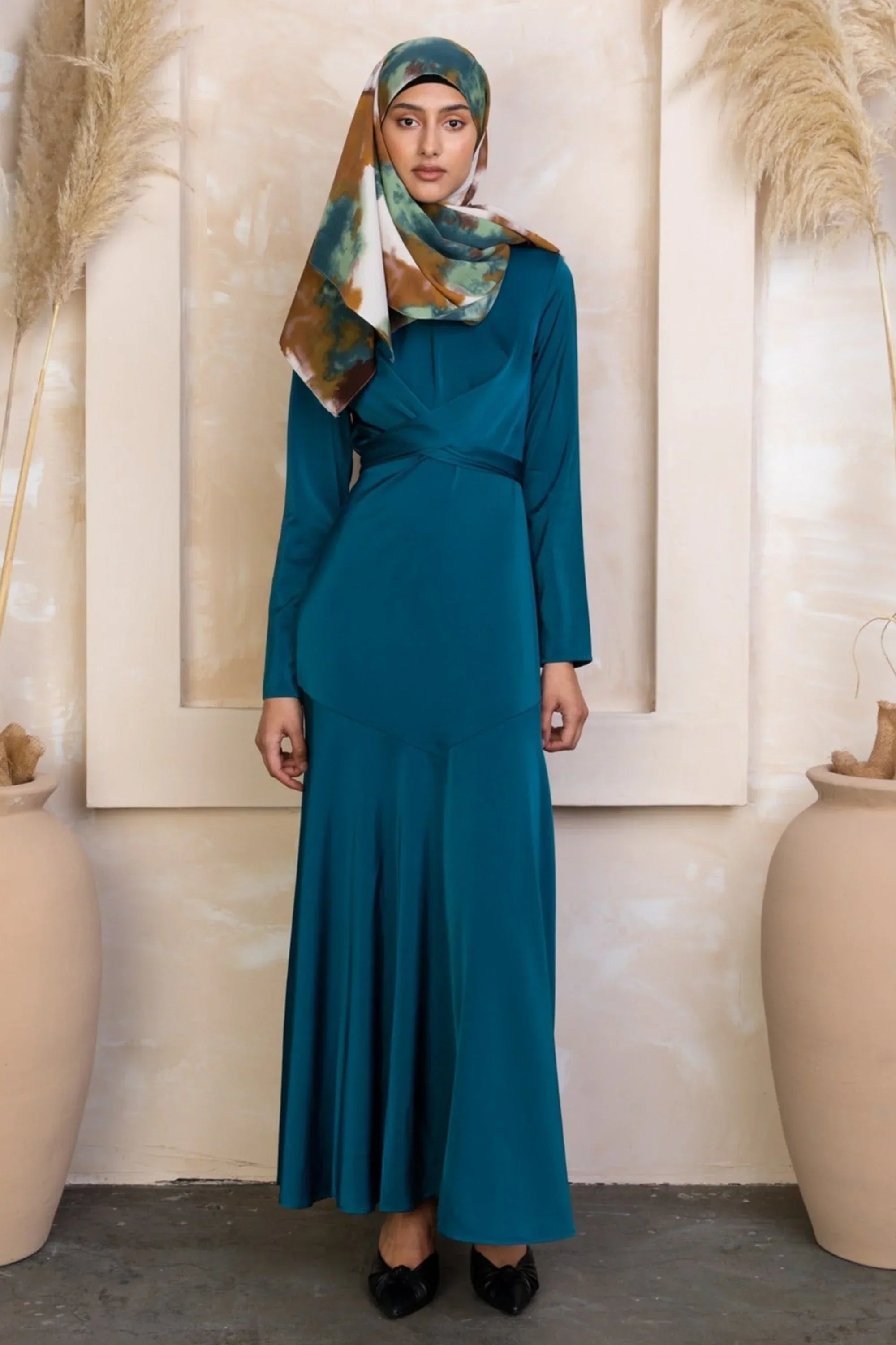 sapphire blue maxi dress Criss Cross Satin Style:U123TS1567 Custom-made Royal Blue Lace and adjustable waist tie QTY:182