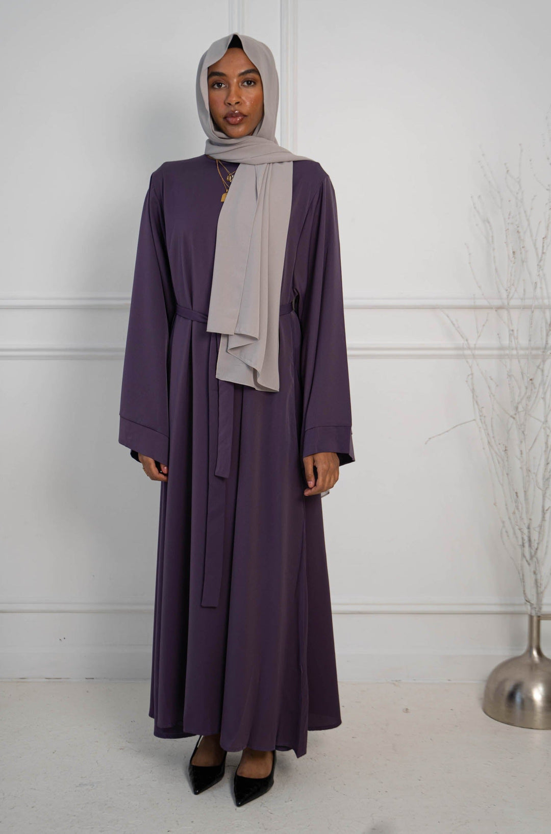 Urban Modesty - Purple Kimono Sleeve Abaya Maxi Dress