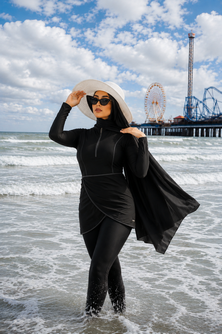 Black 3 Piece Modest Swimsuit