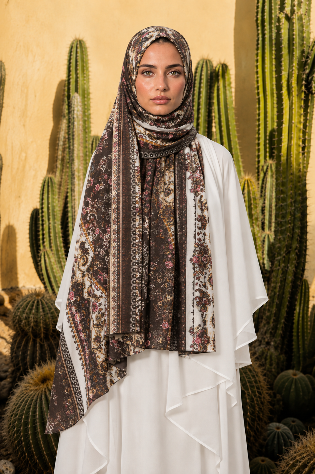 Brown Paisley  Chiffon Hijab