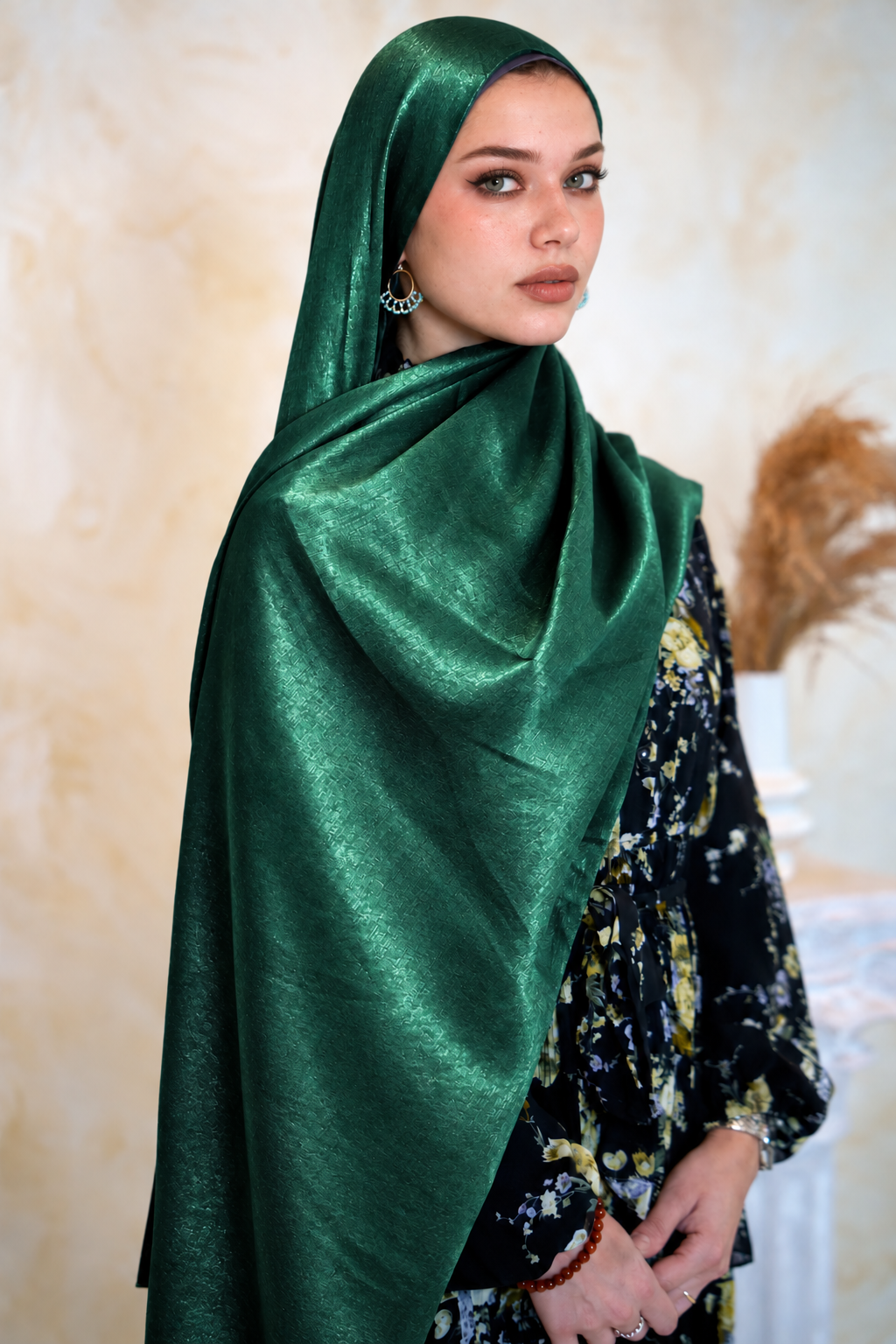 Green Shimmer Hijab Head Scarf