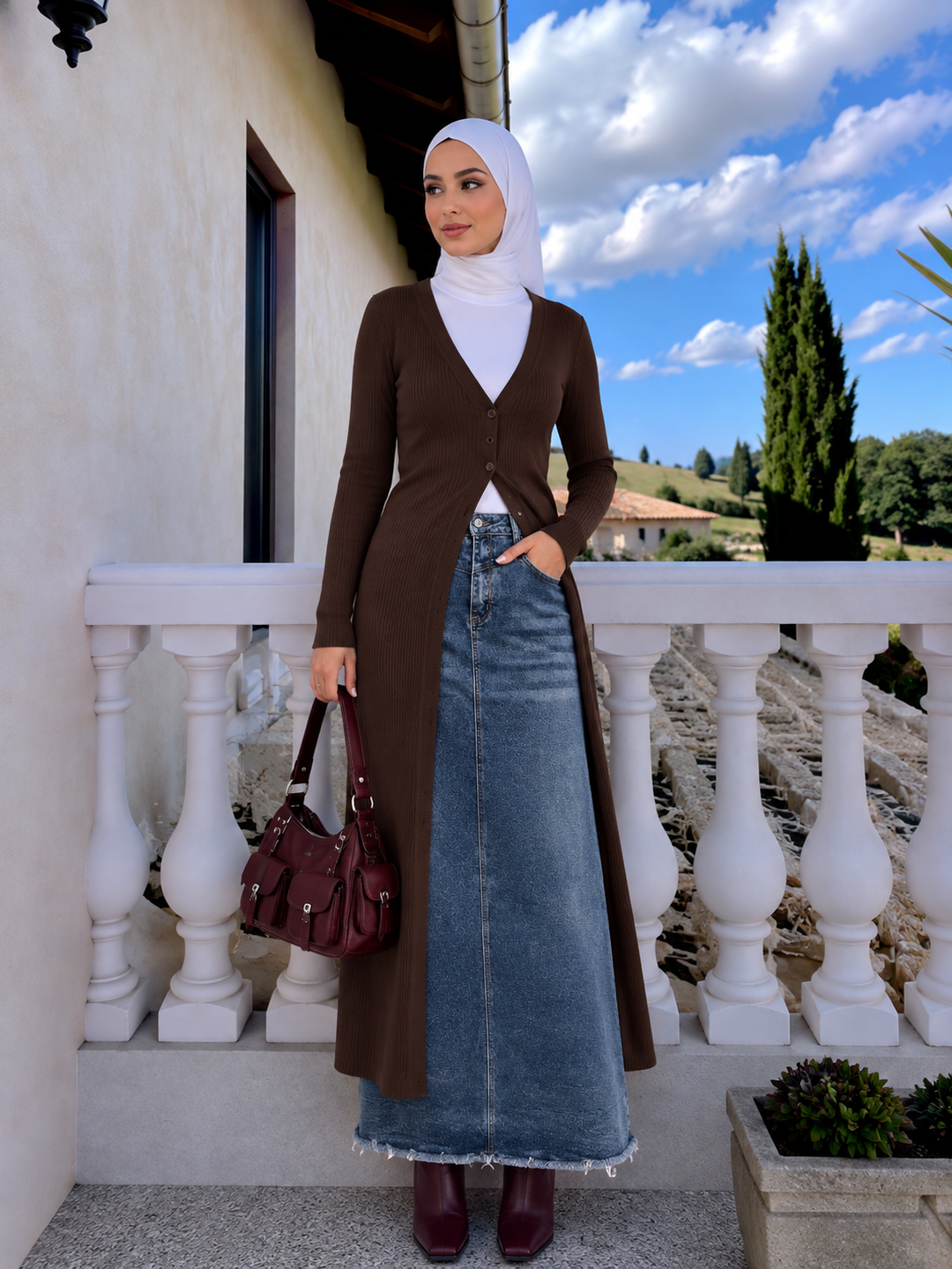Denim Maxi Skirt