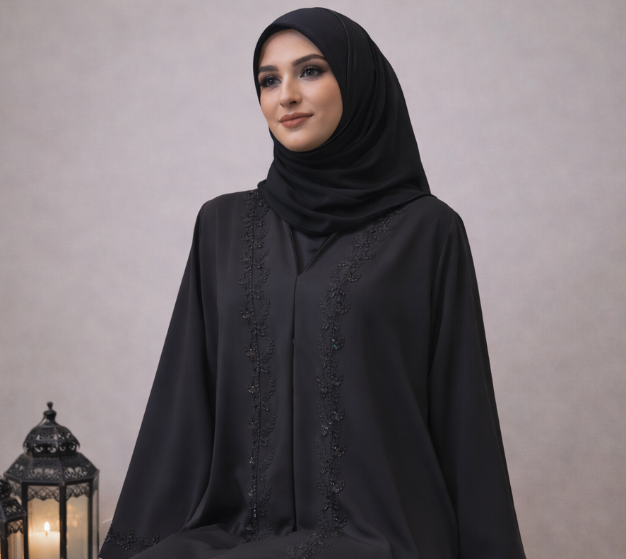 Noir Beaded Abaya