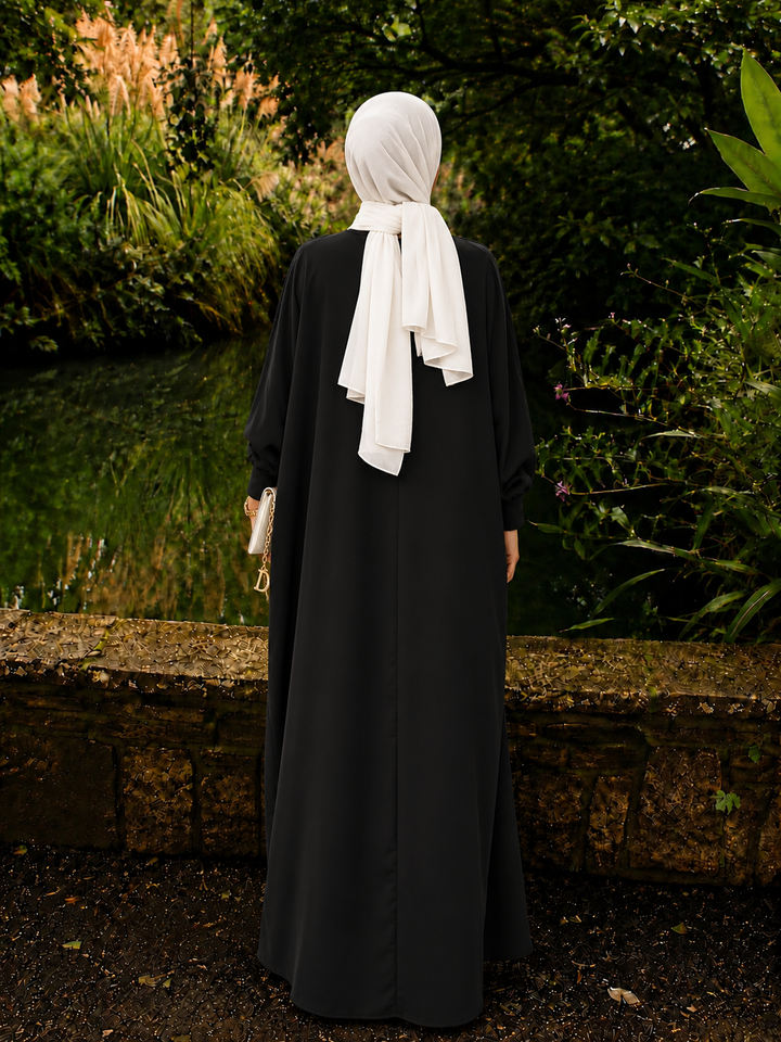 Black Button Down Abaya