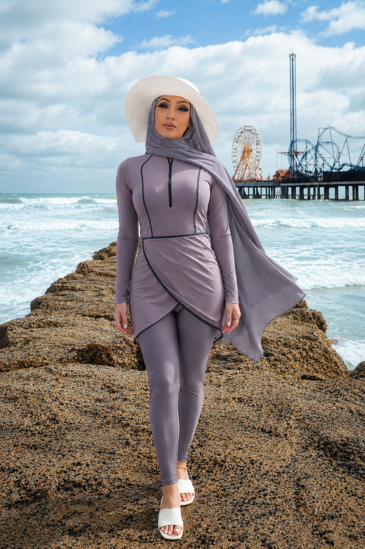 Lilac 3 Piece Modest Swimsuit