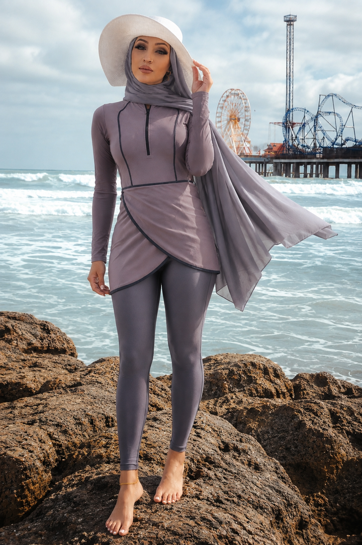 Lilac 3 Piece Modest Swimsuit
