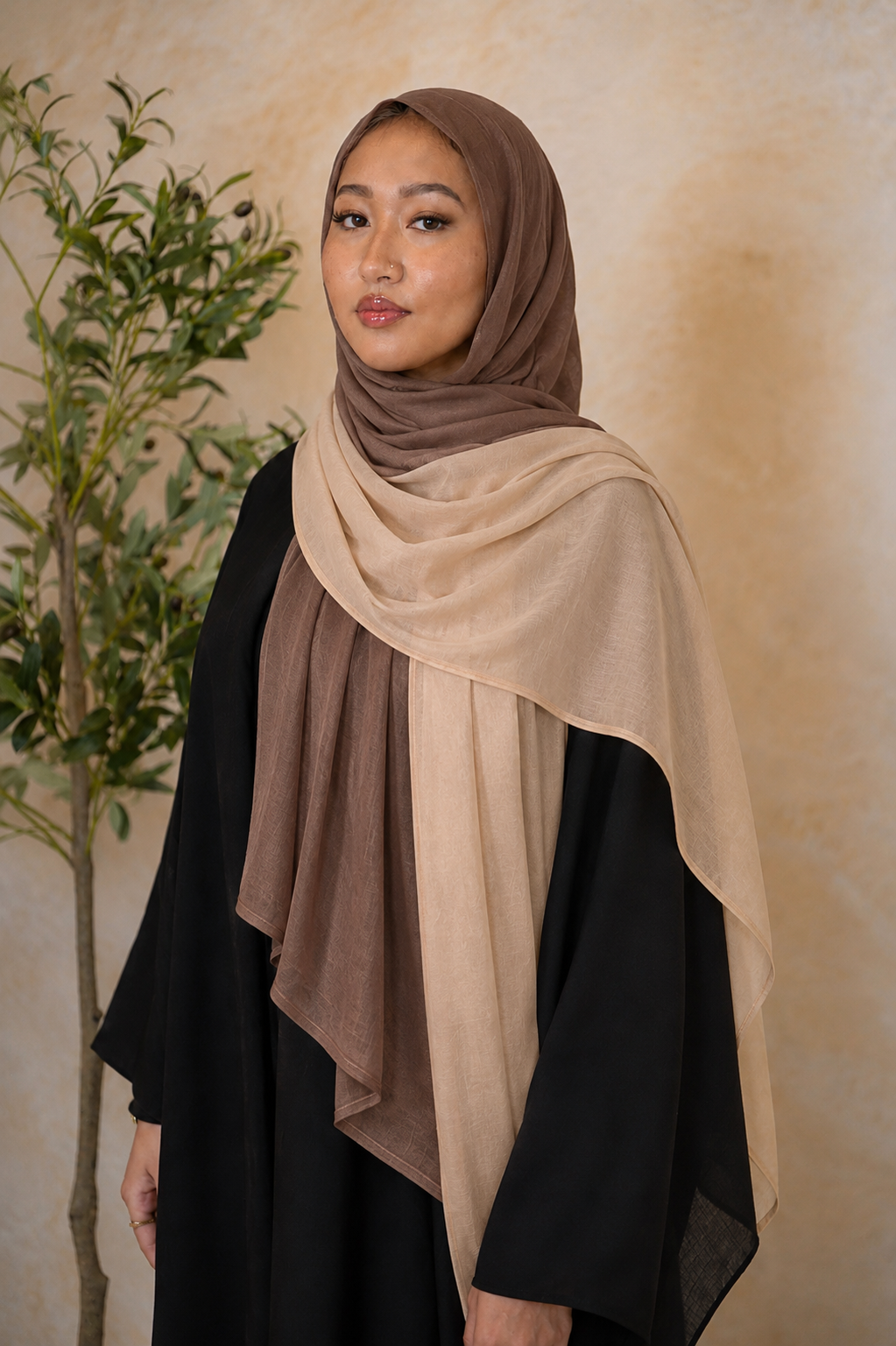 Beige Ombre Modal Hijab