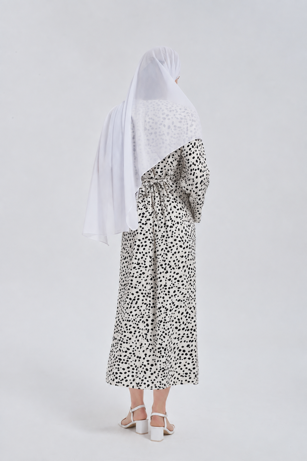 White Polka Dots Maxi Dress