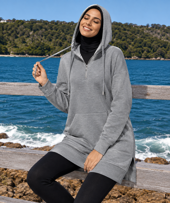 Hoodie Quarter Zip Top