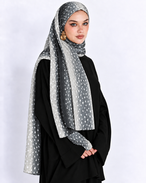 Black Deer Print Modal Hijab