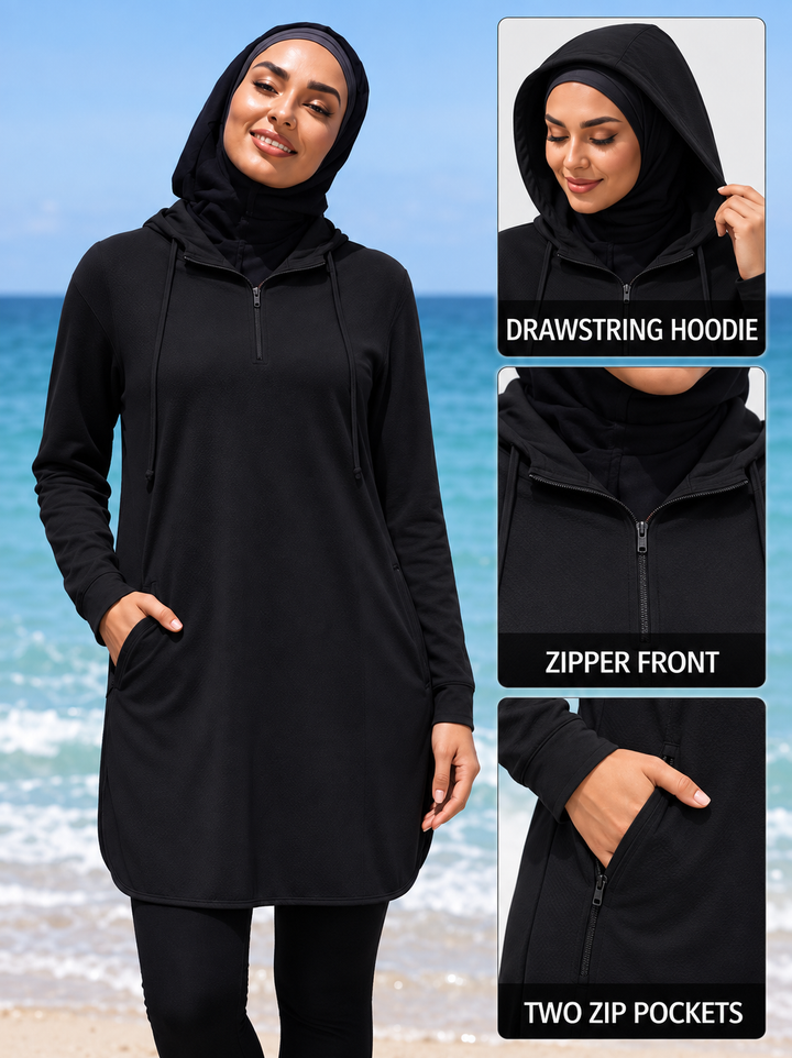 Hoodie Quater Zipper Workout Top