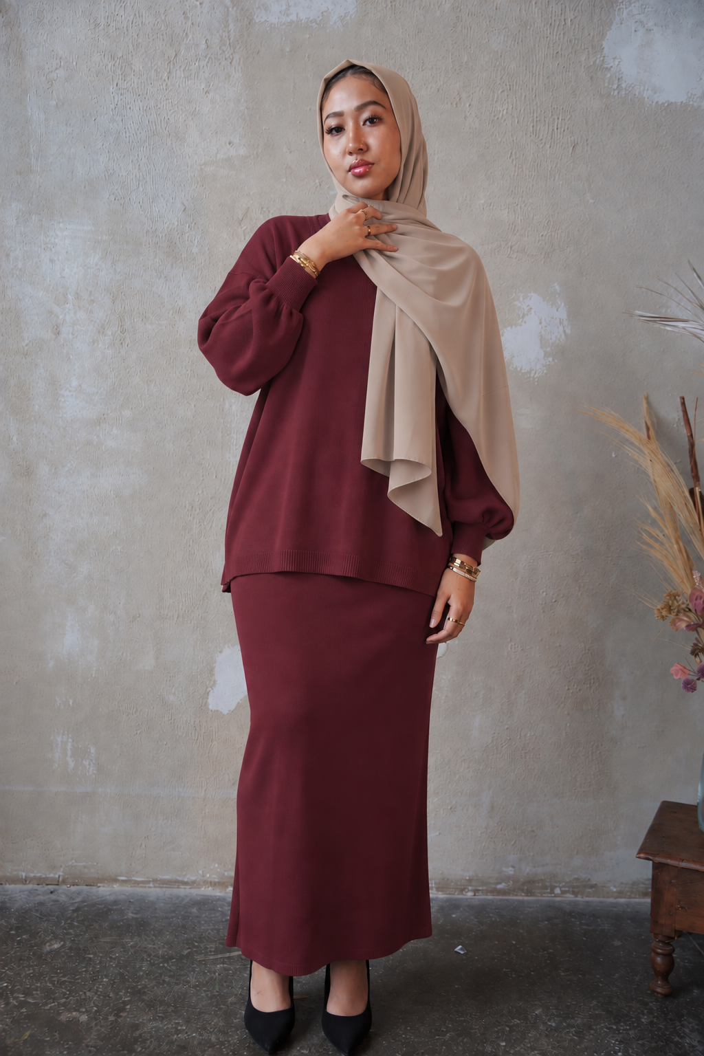 Sweat Shirt & Skirt Set