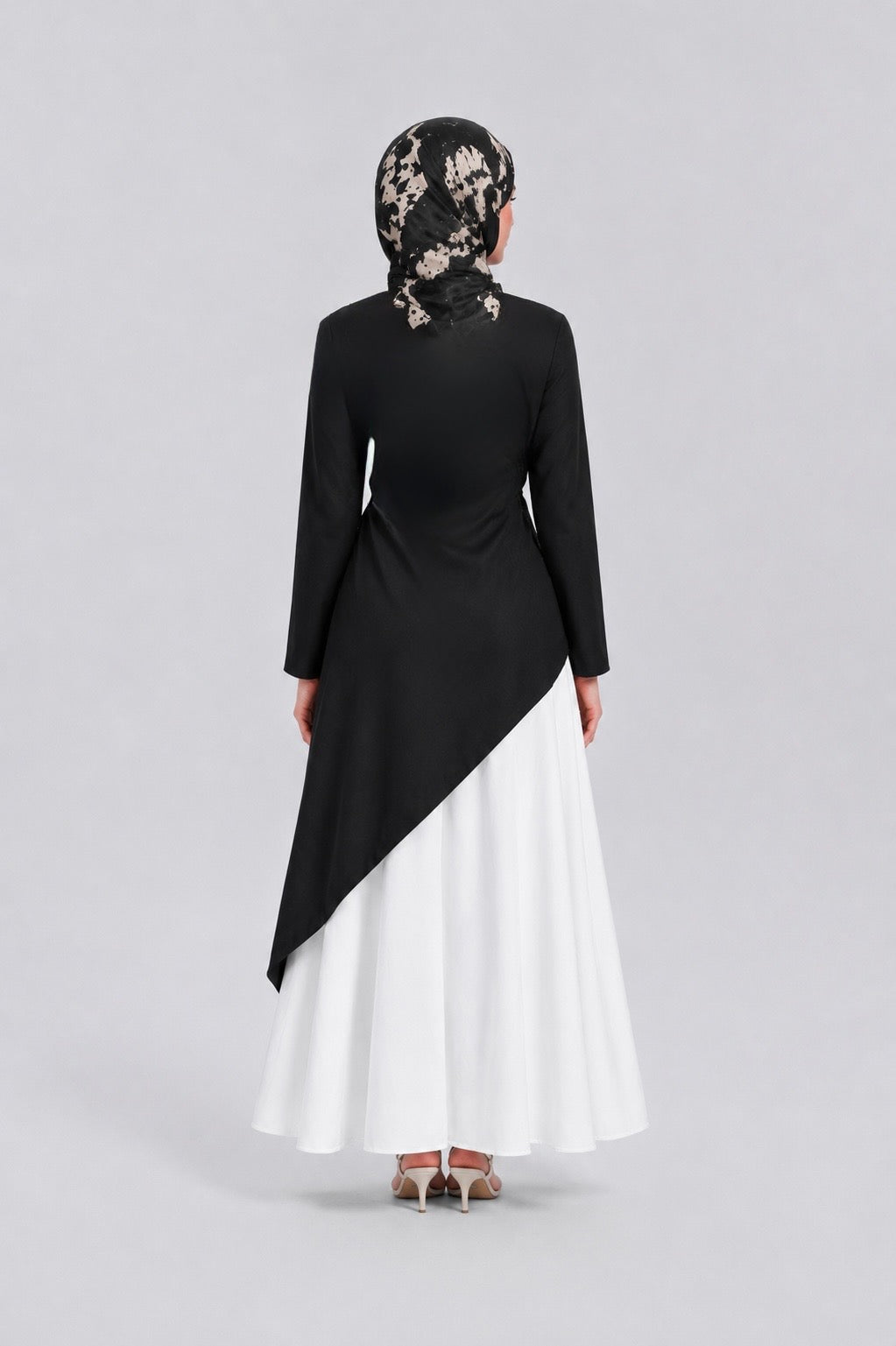 Black and White Asymmetrical Shirt