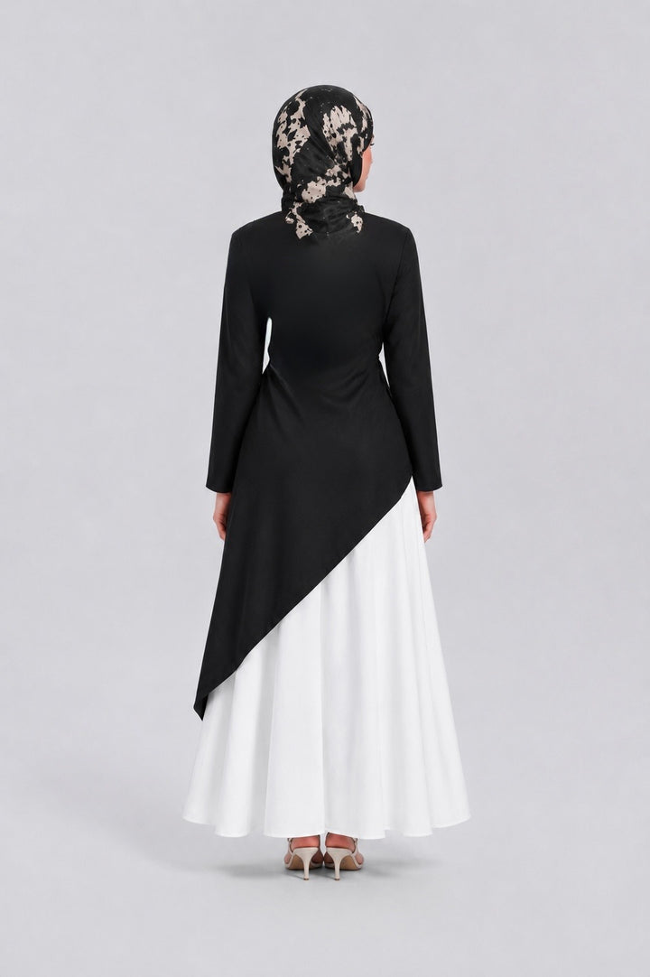Black and White Asymmetrical Shirt
