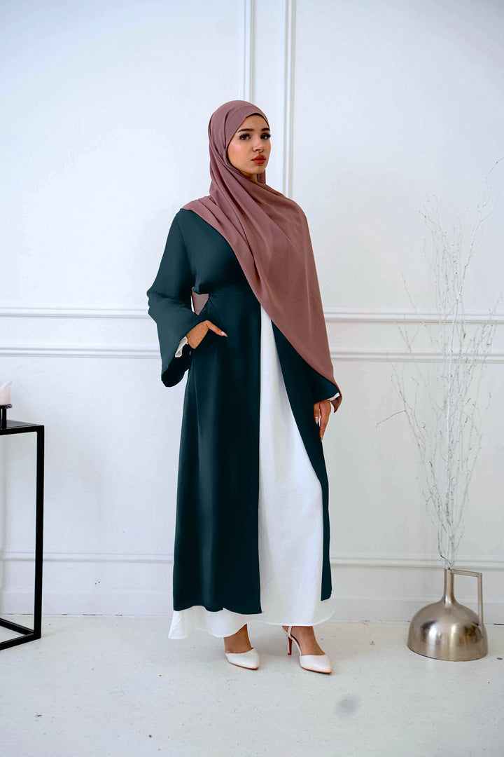 Teal Nida Kimono Sleeve Open Abaya