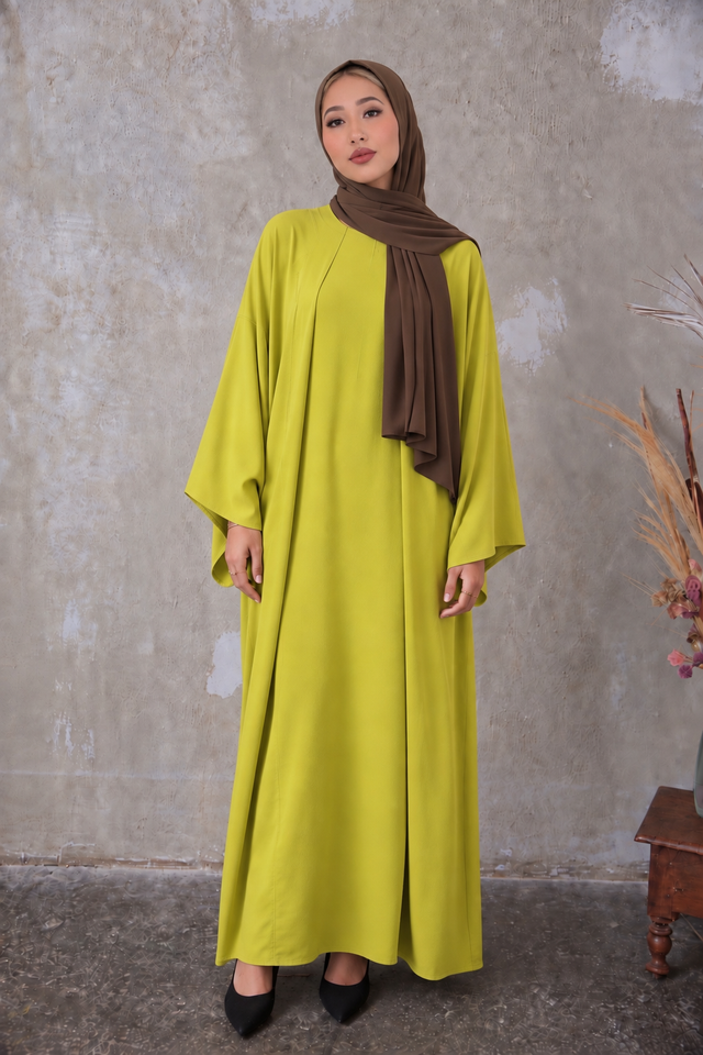 Pistachio Green Batwing Abaya