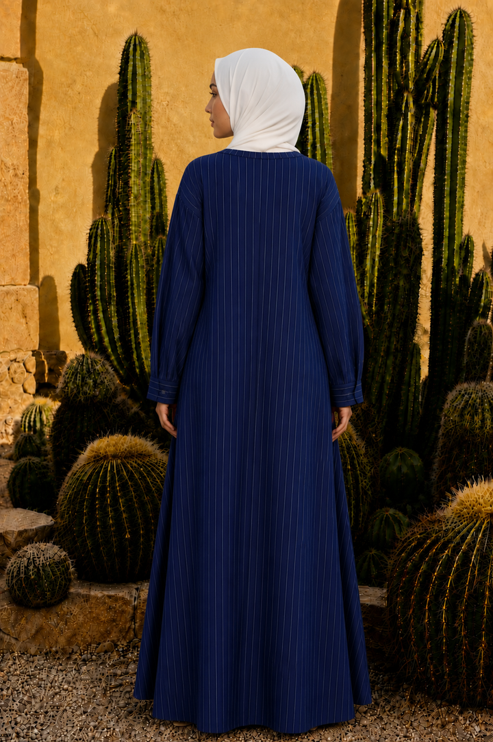 Navy stripped abaya
