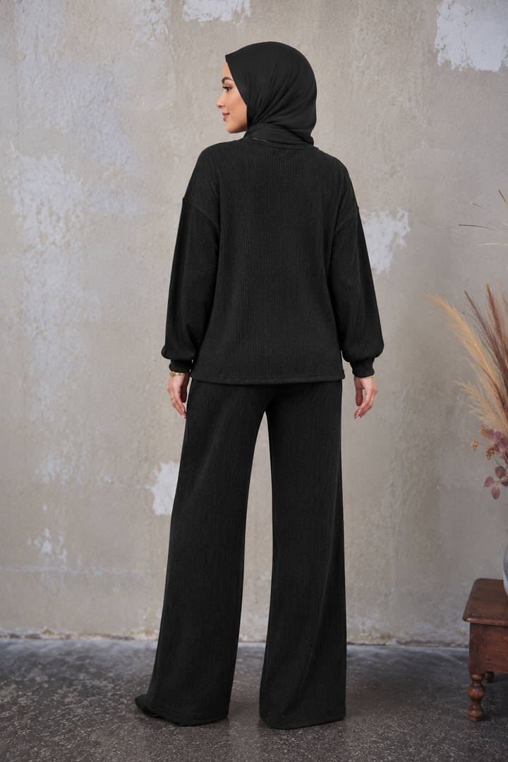 Black Knit and Pant Set