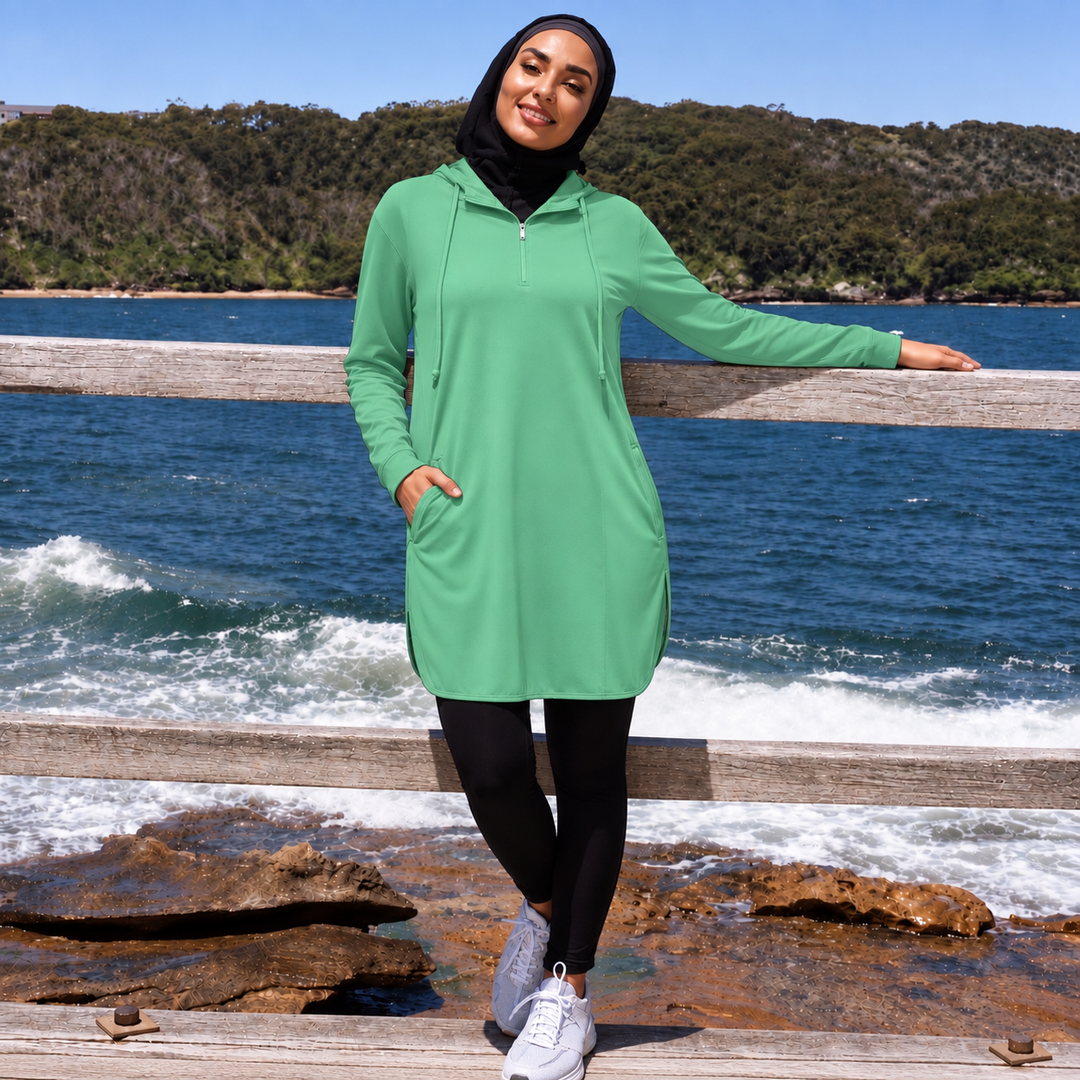 Hoodie Quater Zipper Workout Top (More Colors Available)