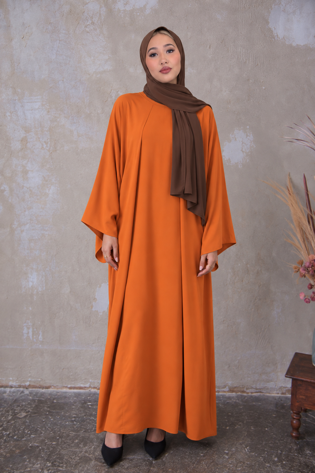 Orange Batwing Abaya