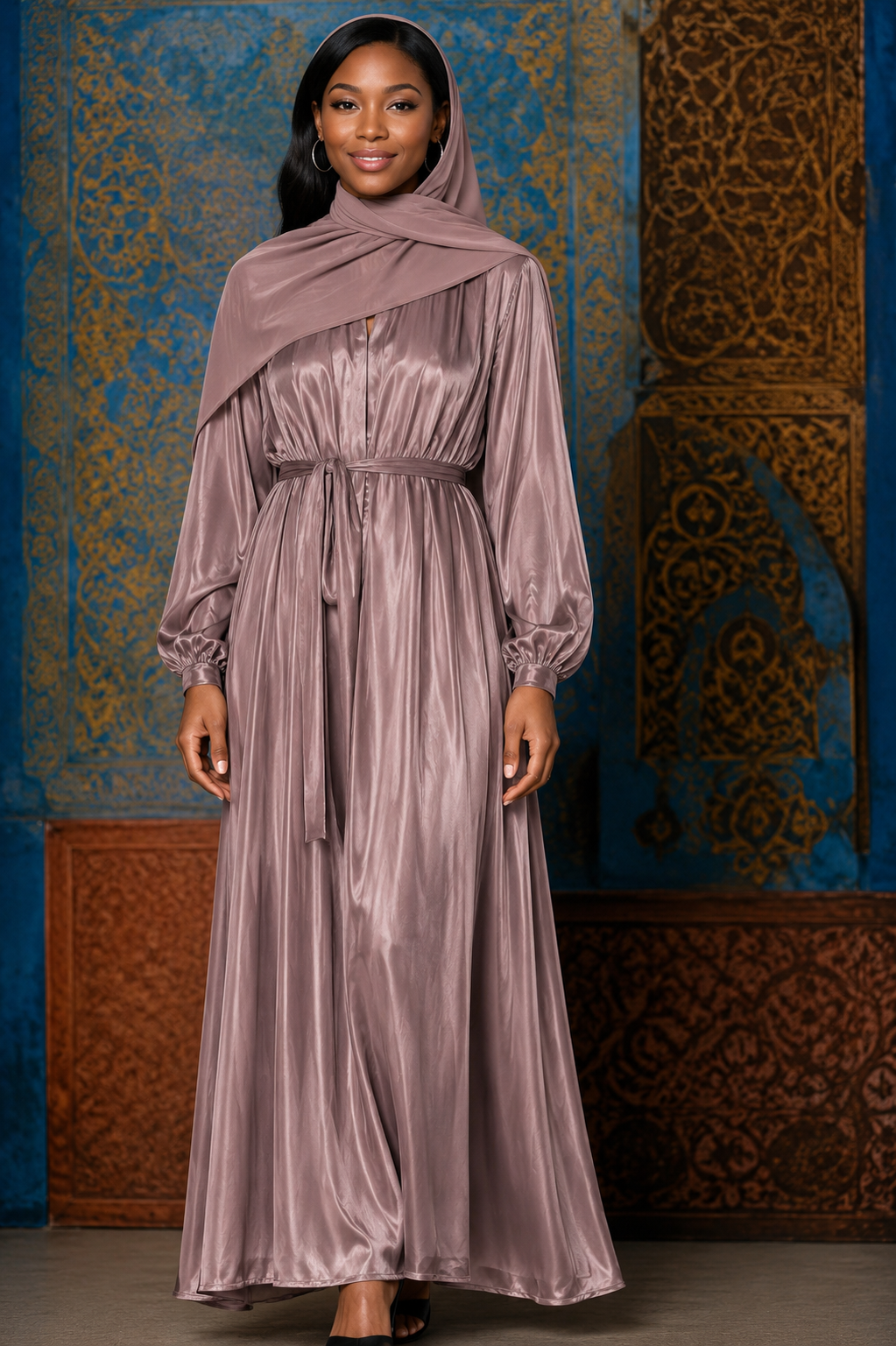 Lilac Organza Open Abaya