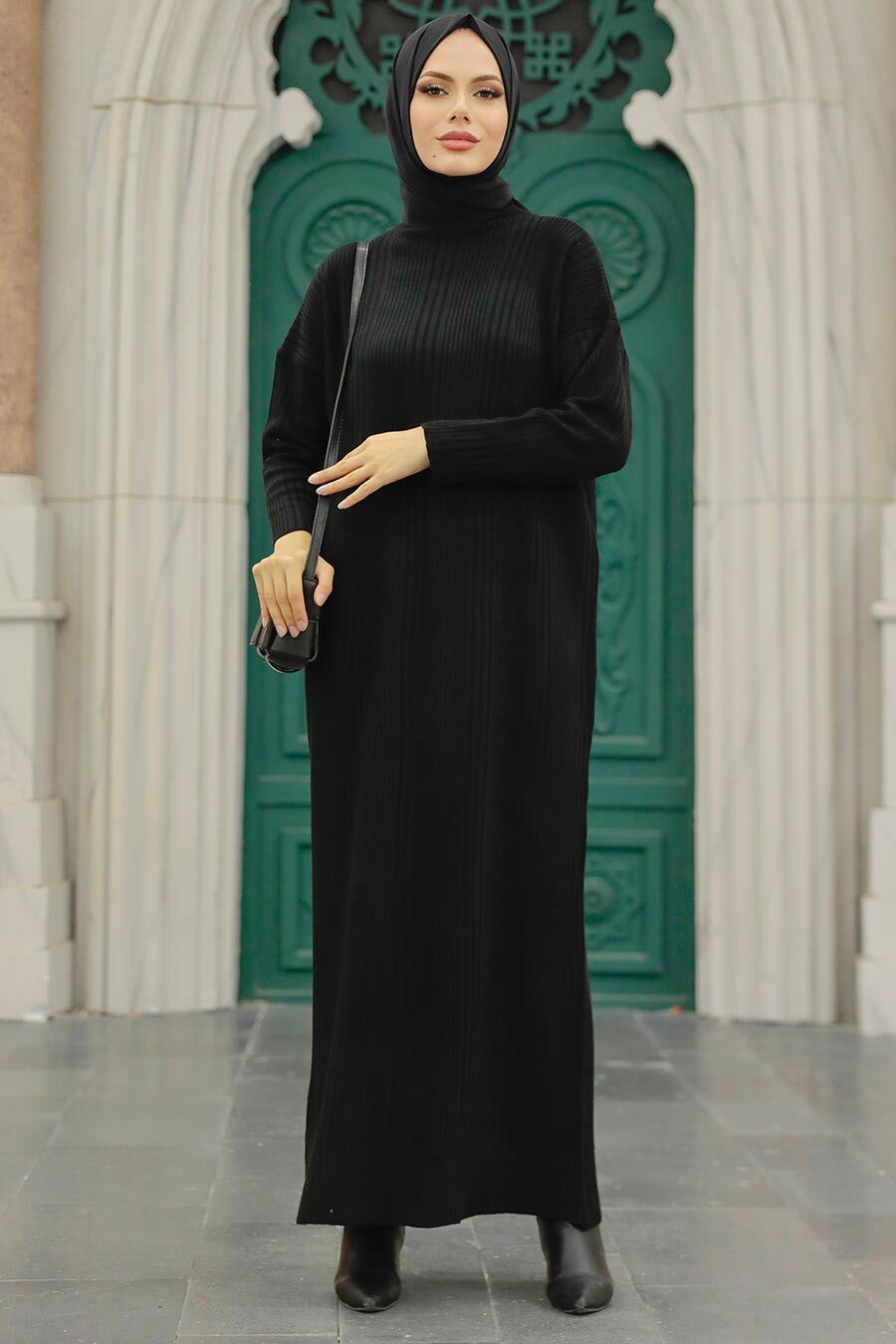 Black Sweater Dress - Urban Modesty