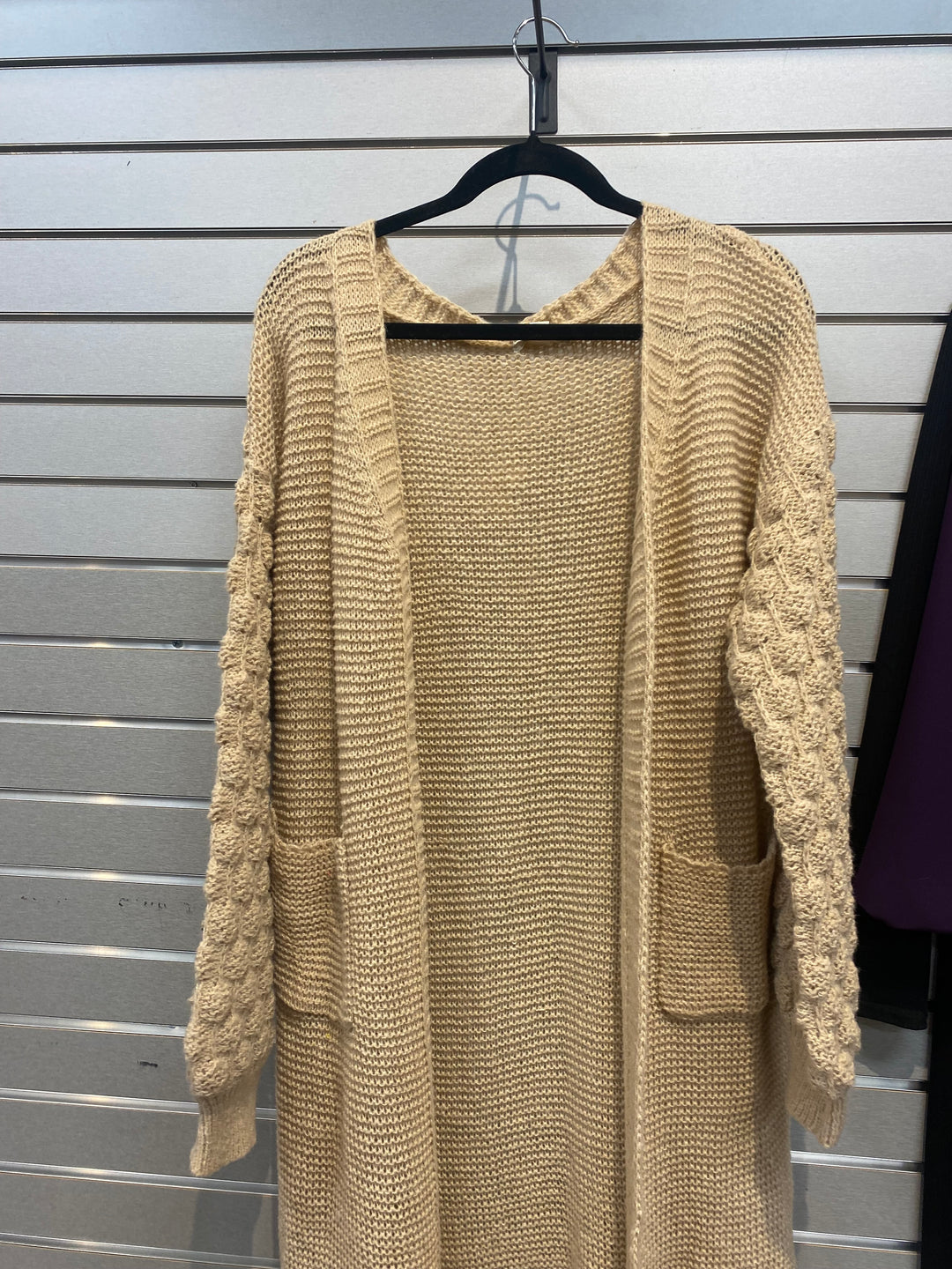 Beige Knit Maxi Cardigan - Urban Modesty