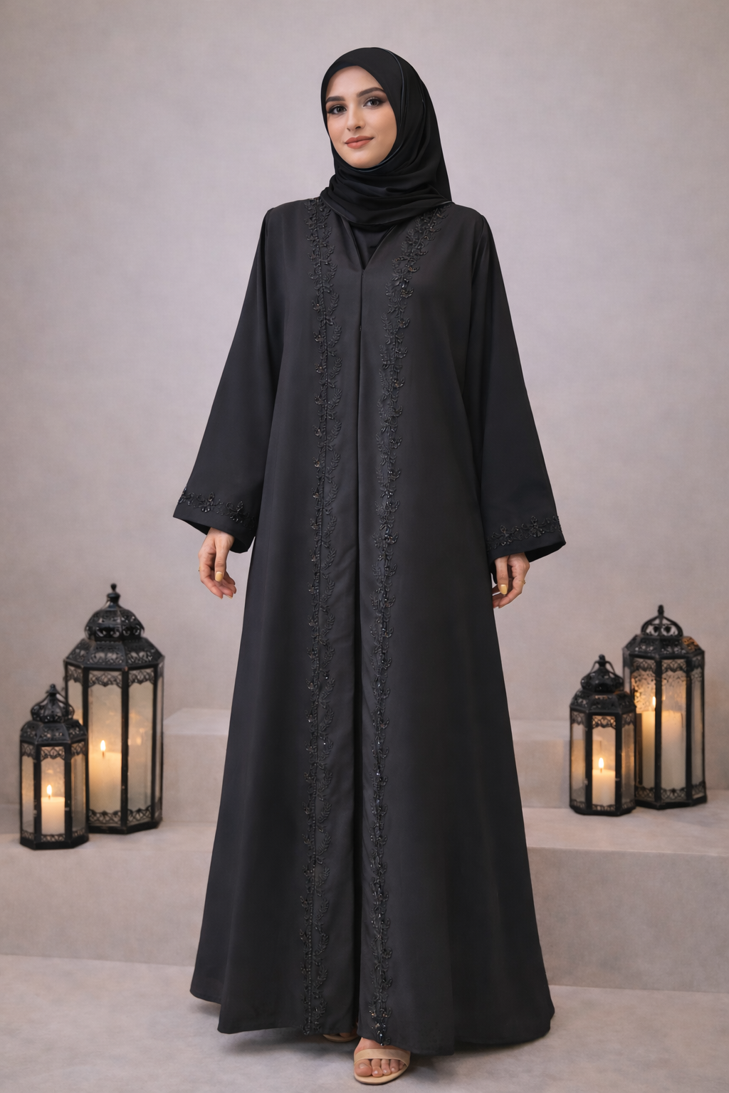 Noir Beaded Abaya
