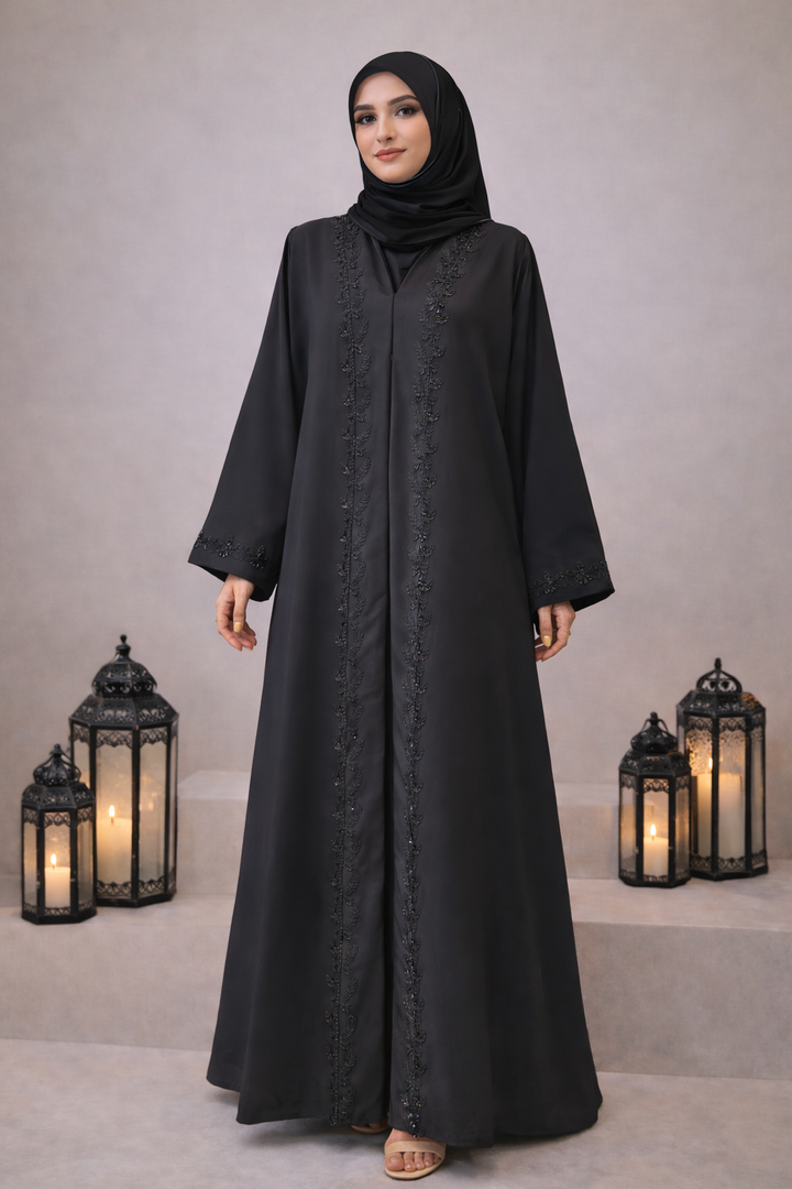 Noir Beaded Abaya