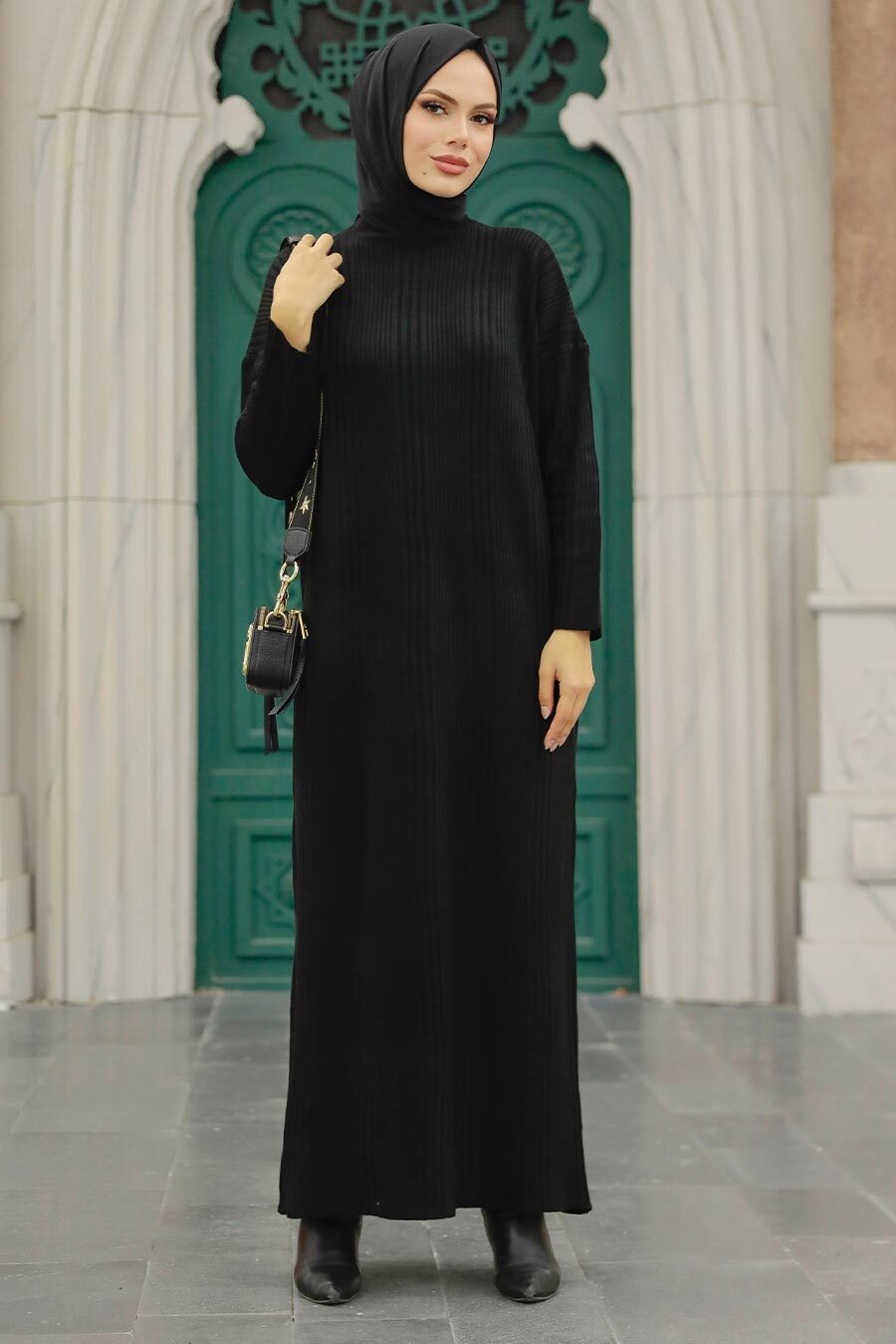 Black Sweater Dress - Urban Modesty