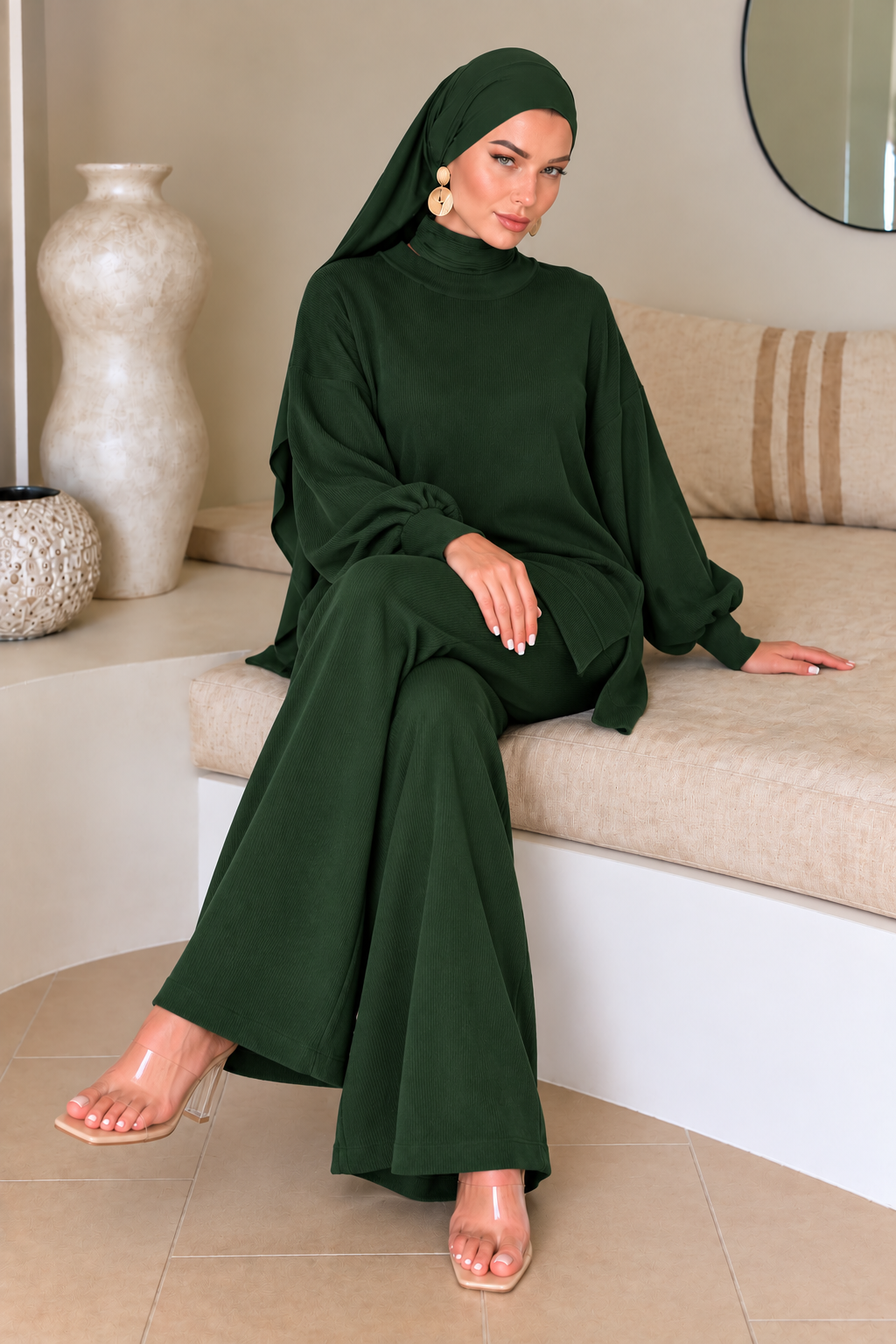 Hunter Green Sweater Pant Set