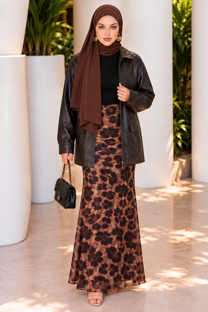 Cheetah Mesh Maxi Skirt