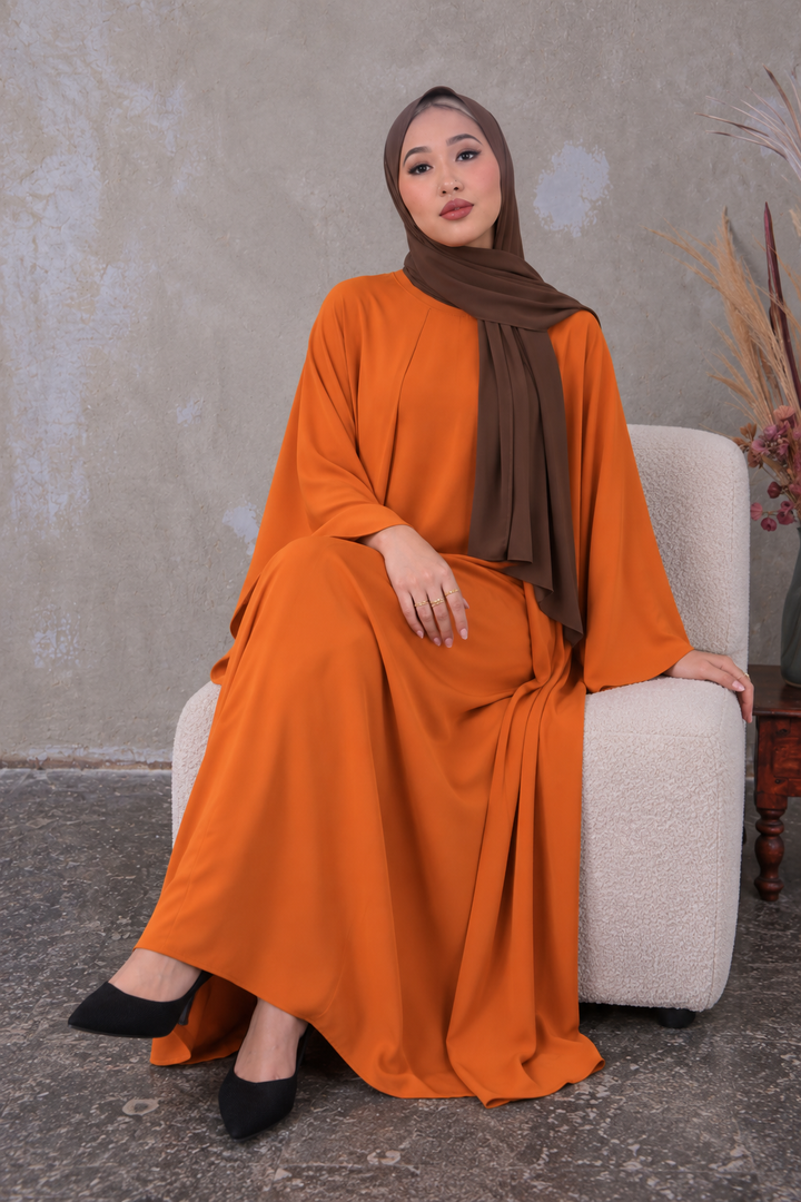 Orange Batwing Abaya