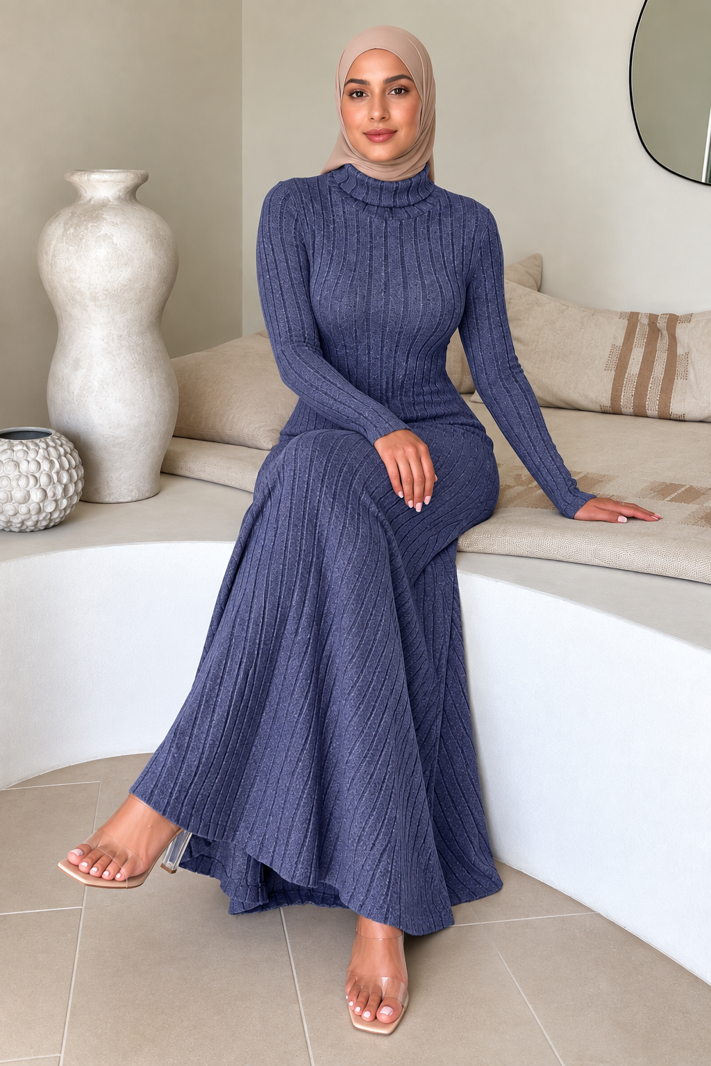 Blue Turtle Sweater Dress