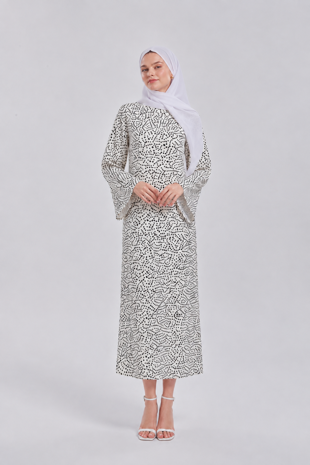 White Polka Dots Maxi Dress