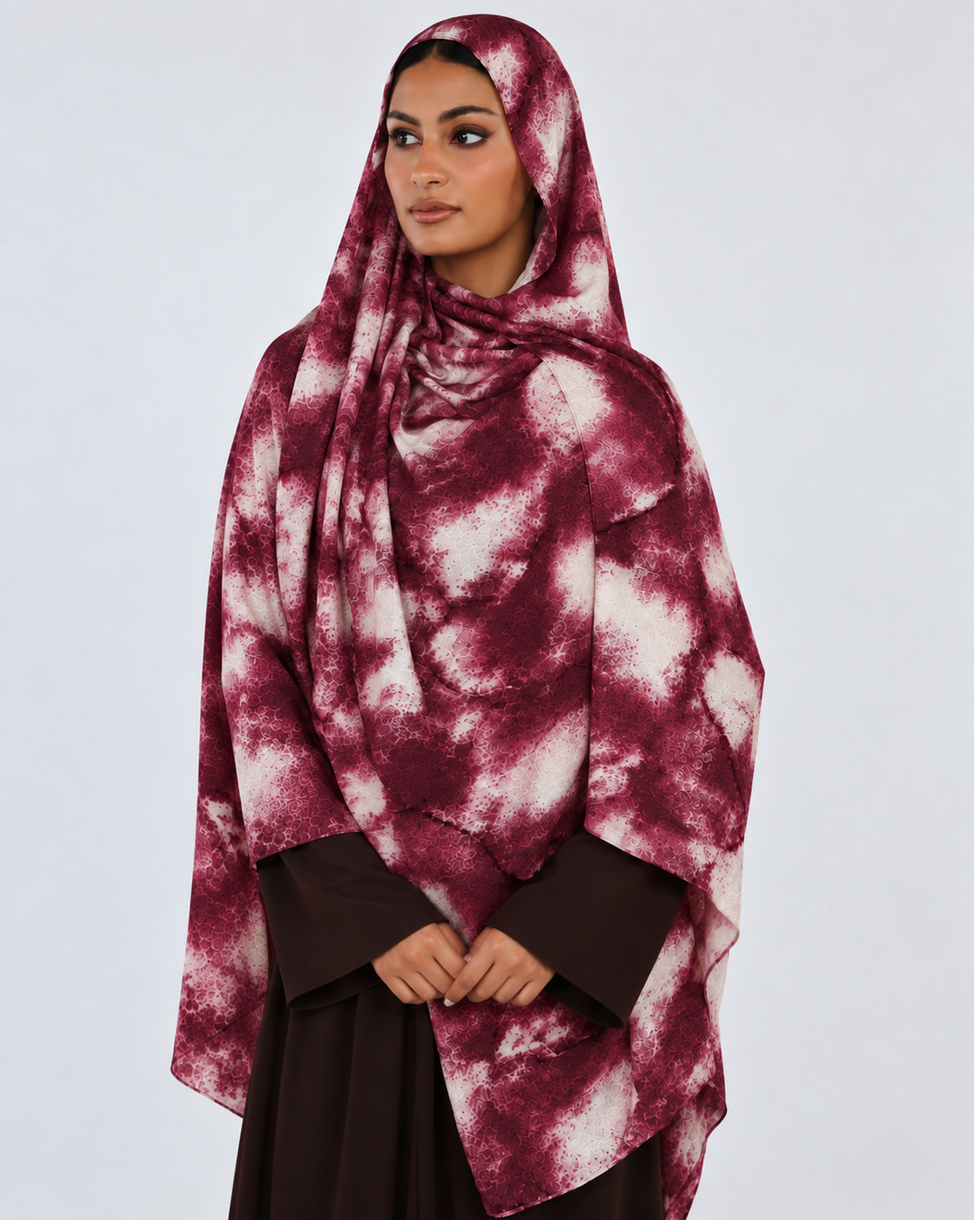 Rose Marbled Modal Hijab