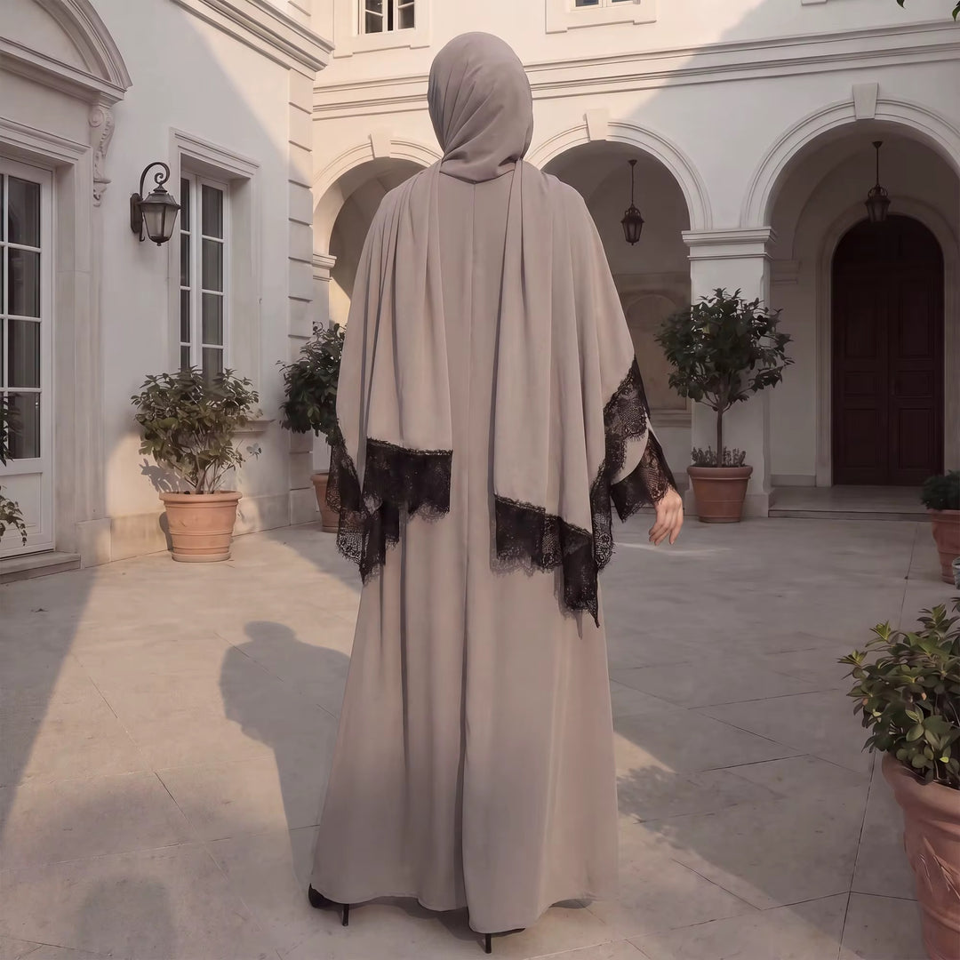Lace Abaya and Hijab Set
