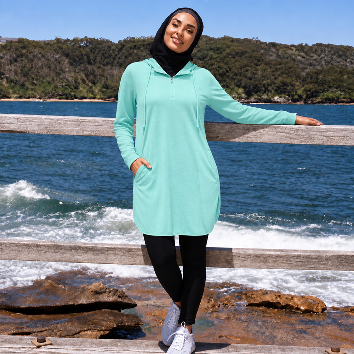 Hoodie Quater Zipper Workout Top