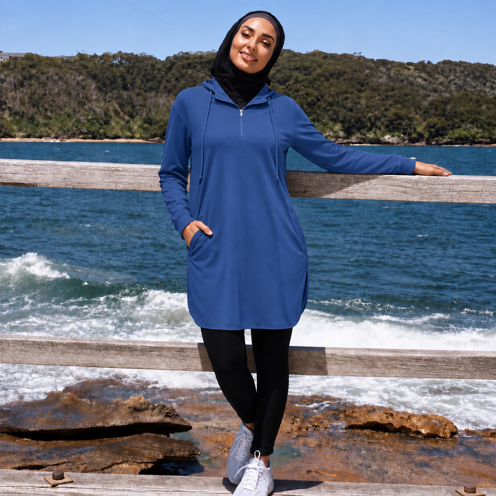 Hoodie Quater Zipper Workout Top