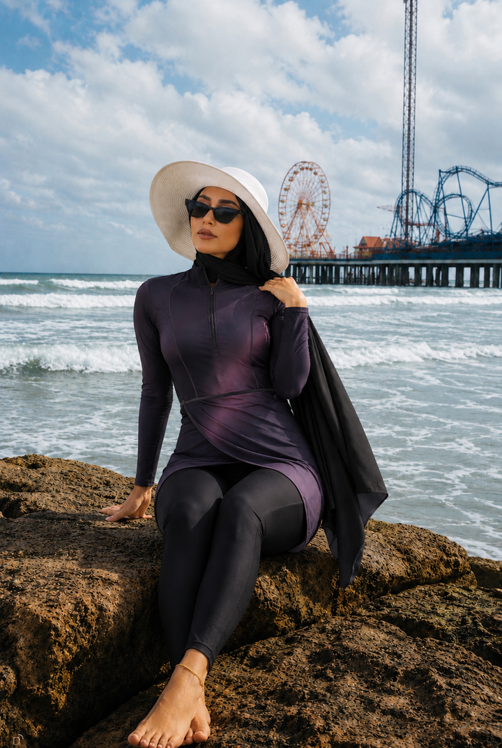 Purple Ombre Modest Swimsuit