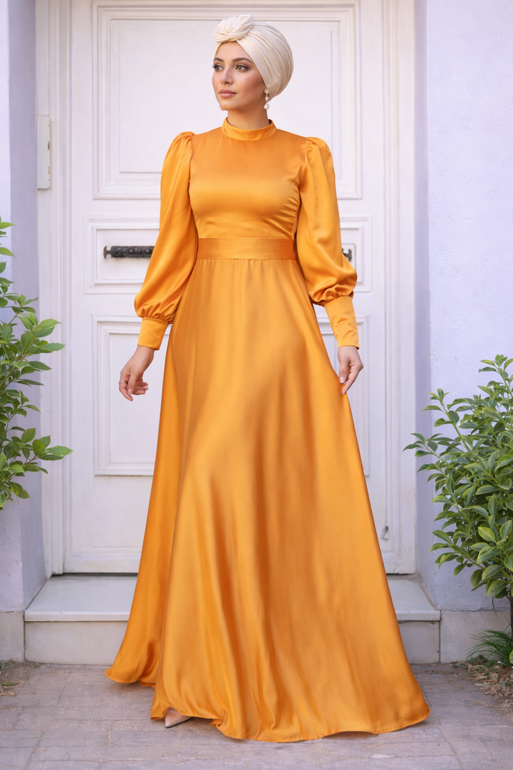 Marigold Satin Gown