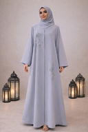 Gray Beaded Abaya
