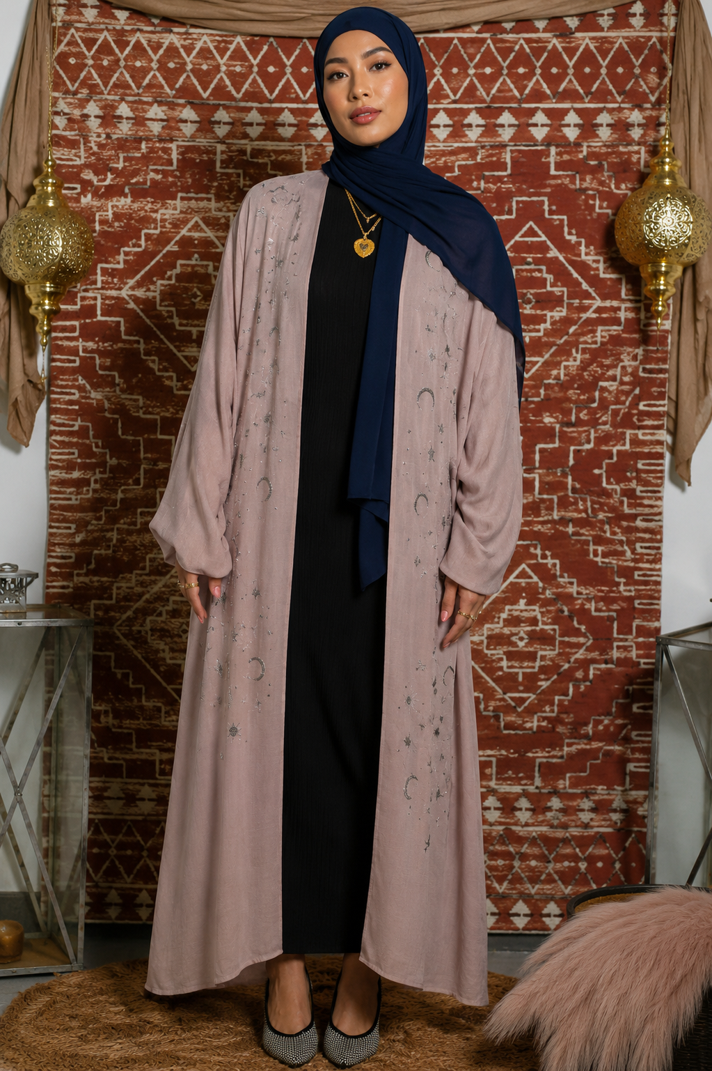 Moon Kaftan Open Front Abaya