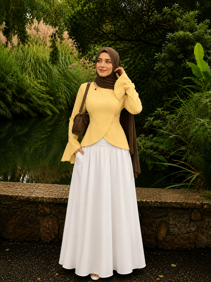 White Pocket Maxi Skirt
