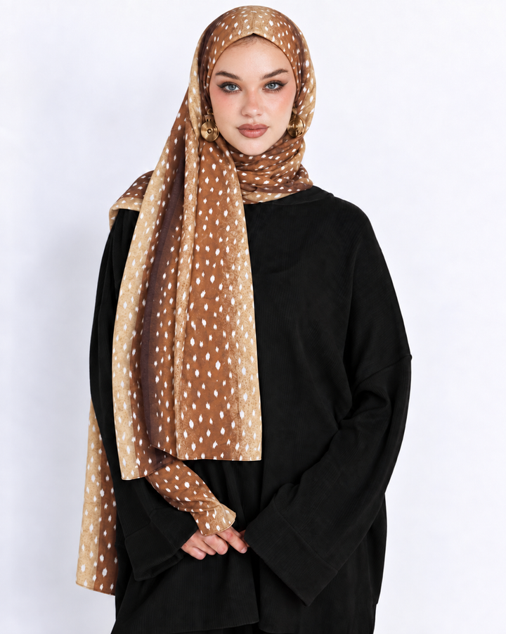 Deer Print Modal Hijab