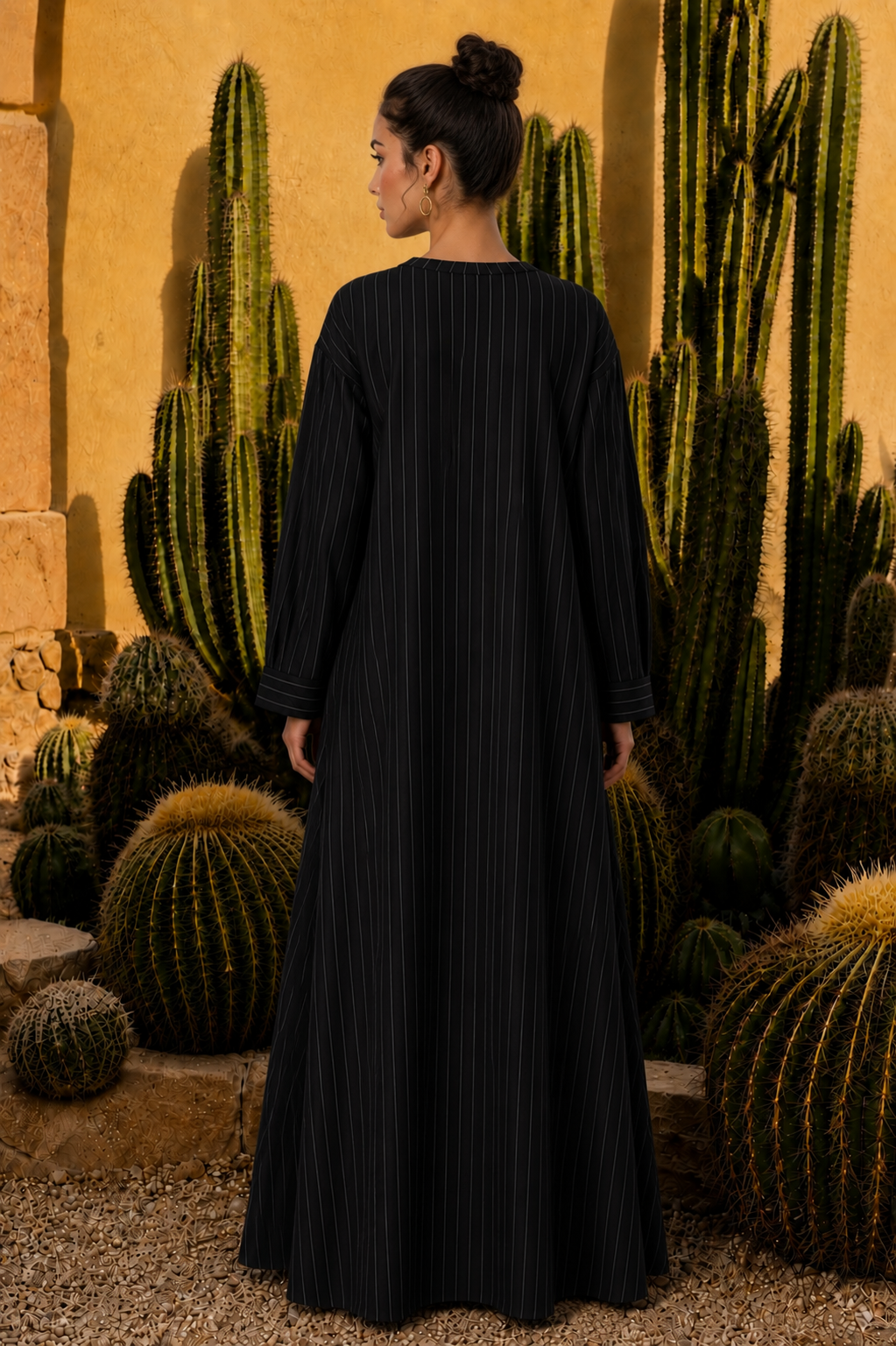 Black Pinstripe Abaya